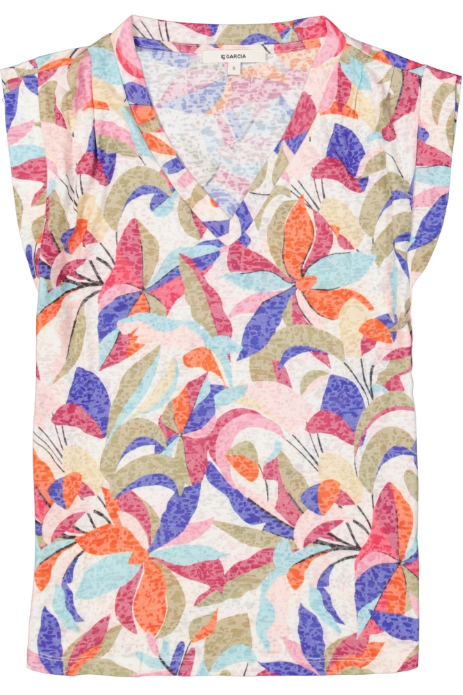 T SHIRT MET PRINT D50013 2514 Dazzling Blue